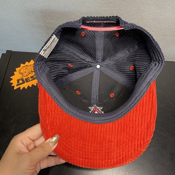 Angels Corduroy Snapback Baseball Hat Cap Farmer John Rope Cord LA Anaheim - Picture 7 of 7